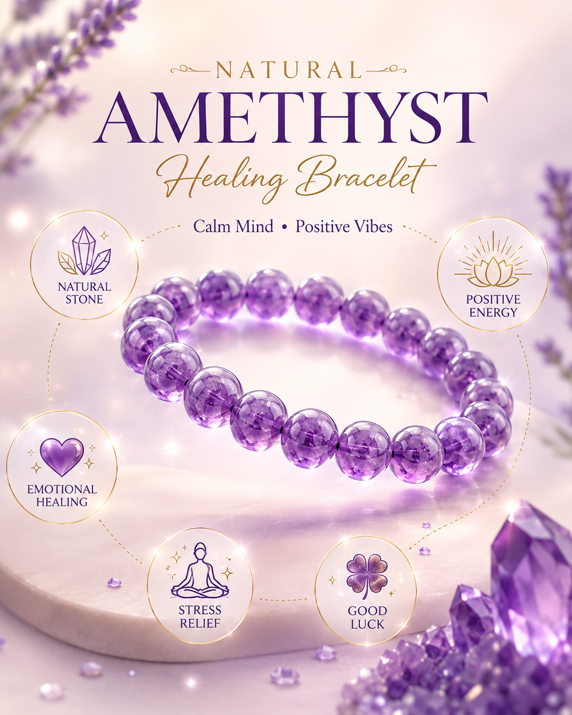 Amethyst Gemstone Bracelet